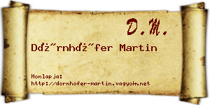 Dörnhöfer Martin névjegykártya